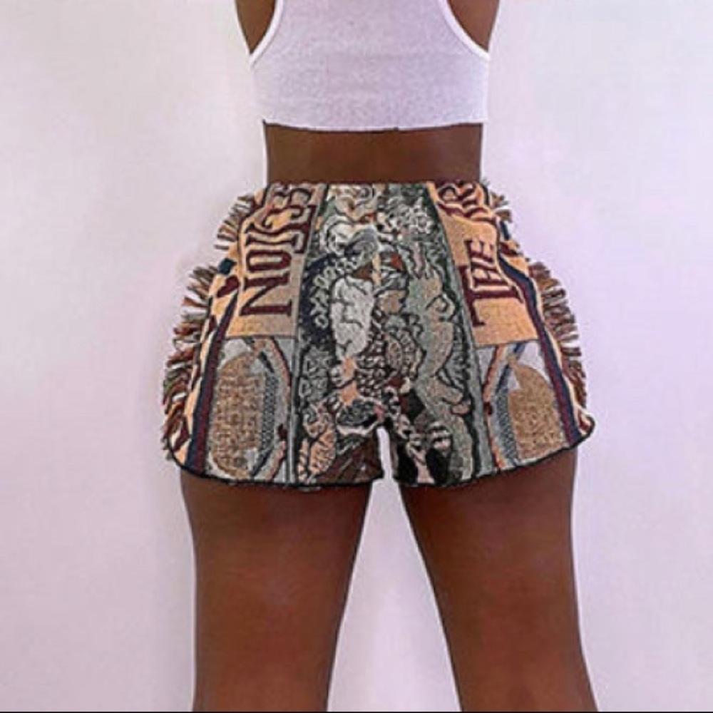 Fringe Blanket Shorts